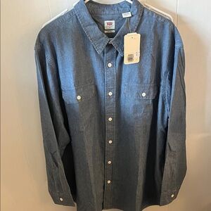 NWT Levi's Men's Casual Blue Button Down Shirt Retail 59.99